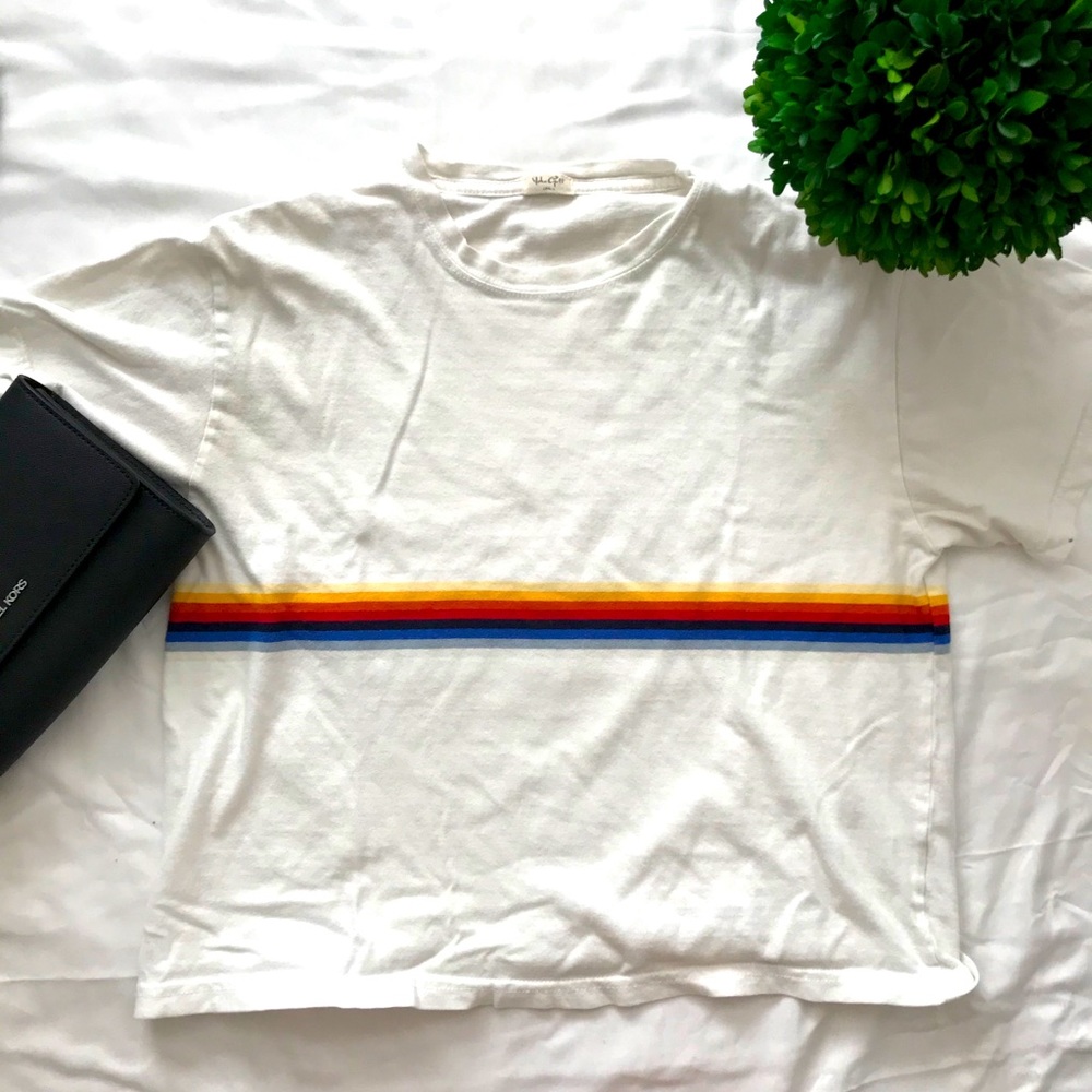Brandy Melville Oversized Rainbow Striped Shirt